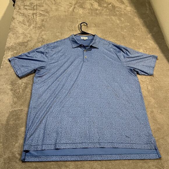 Peter Millar Summer Comfort Polo Shirt Mens XXL 2XL Blue Mexican Desert Cactus - Picture 1 of 9